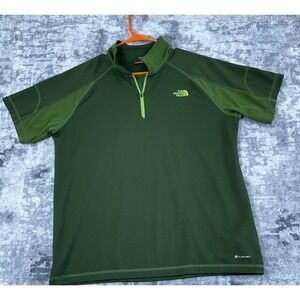 The North Face FlashDry Quarter Zip Shirt Men's M Green Hiking Running Active